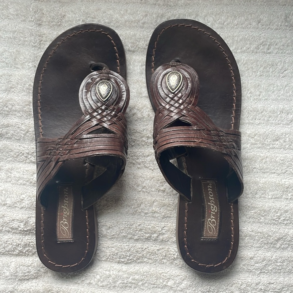 Brighton Athens Women’s Brown Woven Leather Sandals